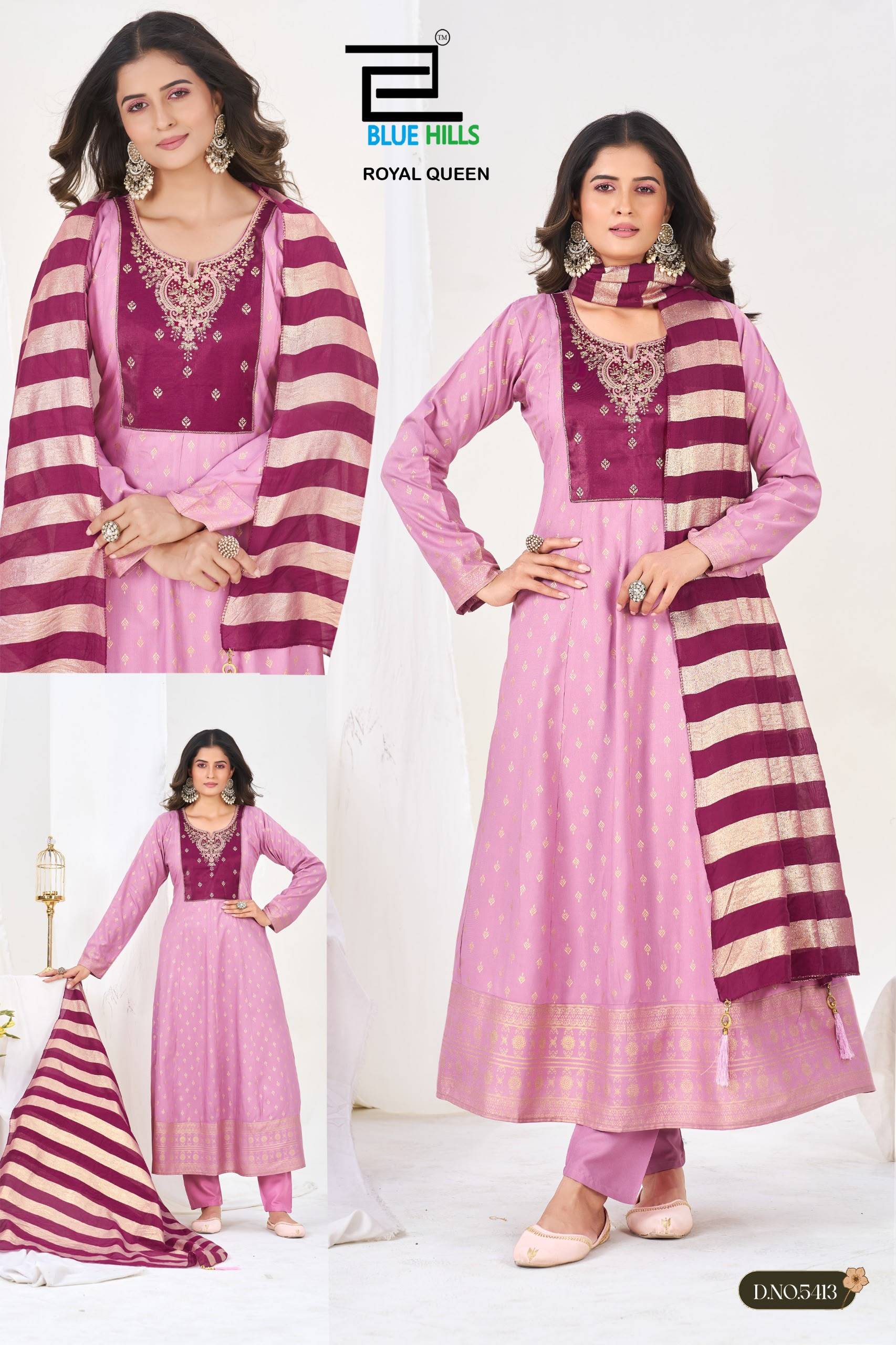 Royal Queen By BLUE HILLS 5409 TO 5414 Series Stylish Beautiful Colourful Rayon Dresses At Wholesale Price